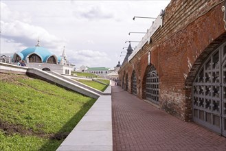 Famous tourist attraction, modern architecture in the center of Kazan. Islam and traveling