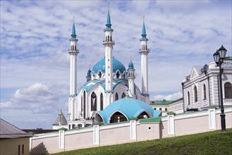 Famous tourist attraction, modern architecture in the center of Kazan. Islam and traveling