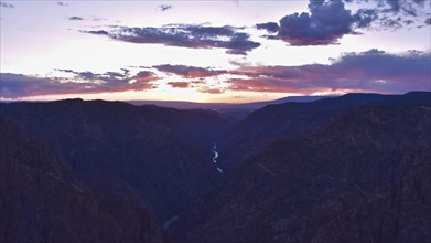 Sunset Black Canyon of the Gunnison National Park. Colorado, United States, North America