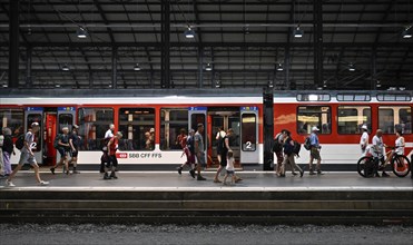 SBB railway station passers-by