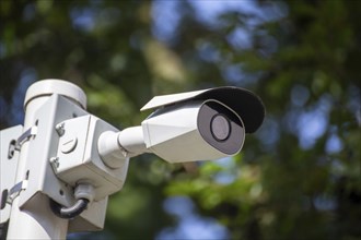 Close-up of a surveillance camera