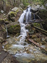 Waterfall Glacier National Park. British Columbia, Canada, North America