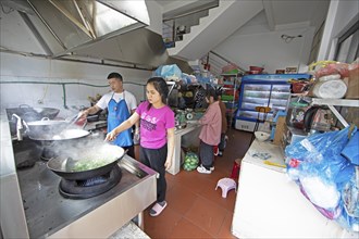 Kitchen of a Vietnamese restaurant, Ha Giang province, Vietnam, Asia