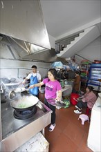 Kitchen of a Vietnamese restaurant, Ha Giang province, Vietnam, Asia