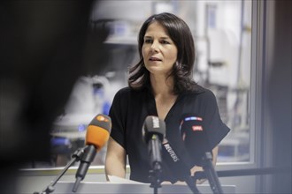 Annalena Bärbock (Alliance 90/The Greens), Federal Foreign Minister, during a press statement as