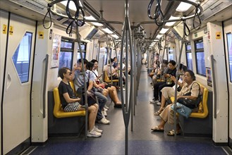 BTS Skytrain passengers, Bangkok, Thailand, Asia