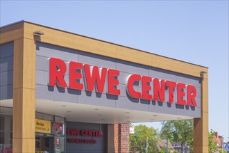 REWE Marken-Discount logo on a supermarket, Germany, Europe