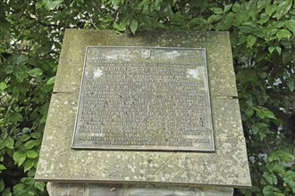 Memorial plaque with inscription and historical text to Peter Paul Rubens' birthplace, monument,