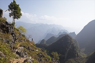 Karst rocks in the Dong Van Karst Plateau UNESCO Global Geopark, Ha Giang Province, Vietnam, Asia