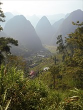 Karst rocks in the Dong Van Karst Plateau UNESCO Global Geopark, Ha Giang Province, Vietnam, Asia