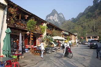 Old town houses in Dong Van, behind the karst hills, Ha Giang province, Vietnam, Asia