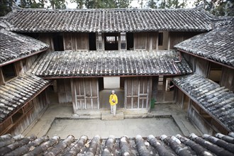 Roofs and courtyard in the Hmong Royal Palace, Sa Phin, Ha Giang Province, Vietnam, Asia