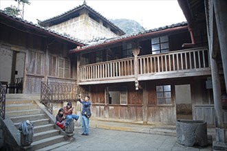 Inner courtyard in the Hmong Royal Palace, Sa Phin, Ha Giang Province, Vietnam, Asia