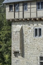 Medieval toilet, latrine, privy, garderobe of the 13th century Crupet Castle, Assesse, province of