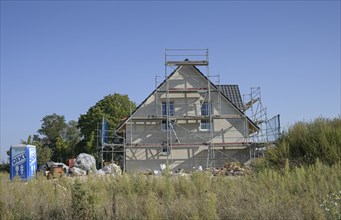 Construction site, new build detached house, Am Rüggen Ost development area, Melchow am Rügen,