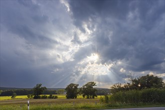 Thunderclouds over the Dippoldiswalder Heide in the Osterzgebirge., Karsdorf, Saxony, Germany,