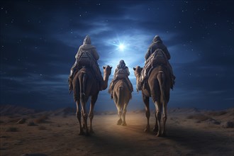 Christmas Jesus birth concept, Adoration of the Magi, Three Wise Men, Three Kings, and the Three