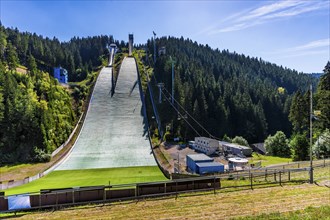 Ski jump Kanzlersgrund in summer, Oberhof, Thüringen, Germany, Europe