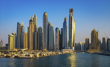 Dubai Marina and Harbour, Skyline Architecture and Marina, United Arab Emirates, Asia