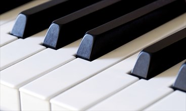 Piano keys, keyboard, close up, playing piano