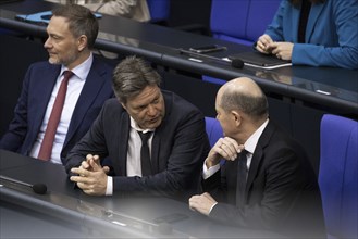 (L-R) Christian Lindner (FDP), Federal Minister of Finance, Robert Habeck (Alliance 90/The Greens),