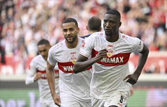 Goal celebration Serhou Guirassy VfB Stuttgart (09) Josha Vagnoman VfB Stuttgart (04) Enzo Millot