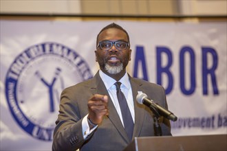 Chicago, Illinois, Chicago Mayor Brandon Johnson welcomes 4, 700 union activists to Chicago for the