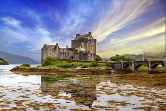 Scotland, Eilean Donan Castle, Loch Duich, photomontage