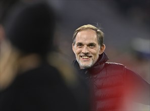 Coach Thomas Tuchel, FC Bayern Munich FCB, portrait, laughs, Champions League, Allianz Arena,