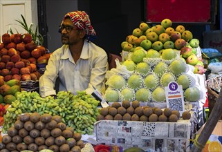 A Unified Payment Interface (UPI) barcode, or QR code, is kept at a stall for customers to make