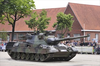 Leopard 1 battle tank demonstration during open day of the Belgian army at Leopoldsburg, Belgium,