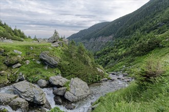 Rocky landscape at the upper course of the Balea stream in the Fagaras Mountains, also Fogaras