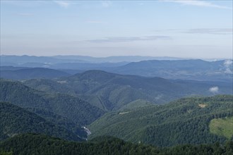 View of the Apuseni Mountains in the Western Carpathians from the viewpoint on the Romanian DN 75