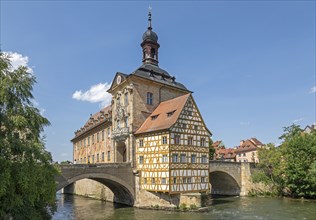 Old Town Hall, Regnitz, Bamberg, Upper Franconia, Bavaria, Germany, Europe