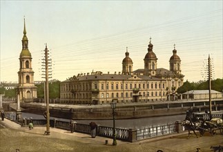 St. Nicholas Church, St. Petersburg, Russia, c. 1890, Historic, digitally enhanced reproduction of