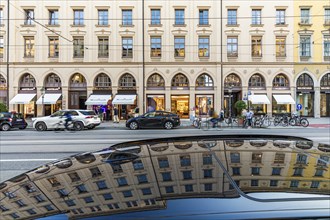 Boutiques and shops in Maximilianstrasse, exclusive shopping street, Munich, Bavaria, Germany,