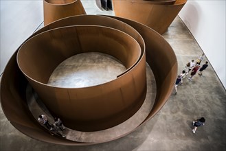 Guggenheim Museum, architect Frank Gehry, interior view, artist Richard Serra, Bilbao, Basque