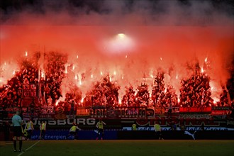 Bengalos, pyrotechnics, pyro, fireworks, fan block, fans, fan curve, flags, banners, atmosphere,