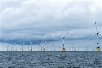 Offshore wind farm Nordsee Ost, operator RWE, north of Helgoland, German economic zone, wind