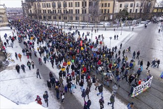 Several thousand people protested on Sunday in Dresden and elsewhere, against the AfD and in favour