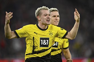 Goal celebration Julian Ryerson Borussia Dortmund BVB (26), Nico Schlotterbeck Borussia Dortmund