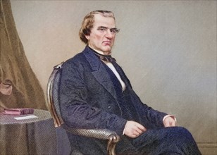 Andrew Johnson 1808 1875, 17th President of the United States 1865-69, After a painting by Alonzo