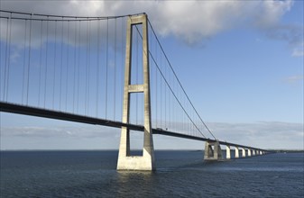 The Great Belt Bridge, Storebaeltsbroen over the Baltic Sea in Denmark