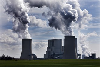 Neurath lignite-fired power plant, units F and G, the largest power plant in Germany, Grevenbroich,