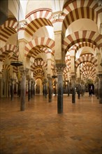 Moorish arches in the former mosque now cathedral, Cordoba, Spain, Europe