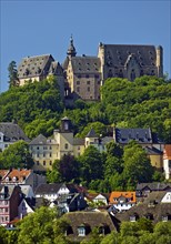 The landgrave's castle above the old town in Marburg an der Lahn, Hesse, Germany, Europe