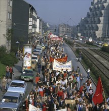 DEU, Germany: The historical slides from the times 80-90s, Dortmund. DGB demonstration against