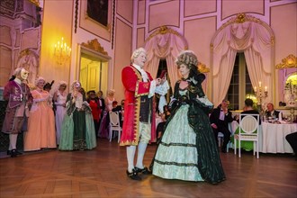 Masquerade ball at Rammenau Baroque Palace, Rammenau Palace in Rammenau near Bischofswerda in the