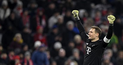 Goal celebration, cheering, joy, goalkeeper Manuel Neuer FC Bayern Munich FCB (01) Gesture,