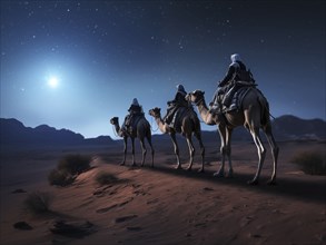 Christmas Jesus birth concept, Adoration of the Magi, Three Wise Men, Three Kings, and the Three